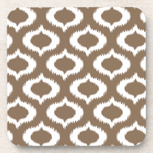 Modern Brown Ikat Diamonds Trendy Bier Onderzetter