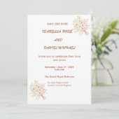 Modern Brown Line Art  Save the Date Wedding Card (Staand voorkant)