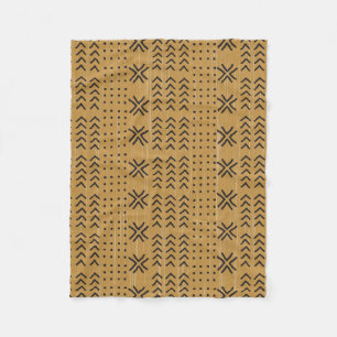 Modern Brown Mudcloth African Pattern Fleece Deken