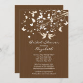 Modern Brown Tortelduifjes Bridal Shower Kaart (Voorkant / Achterkant)