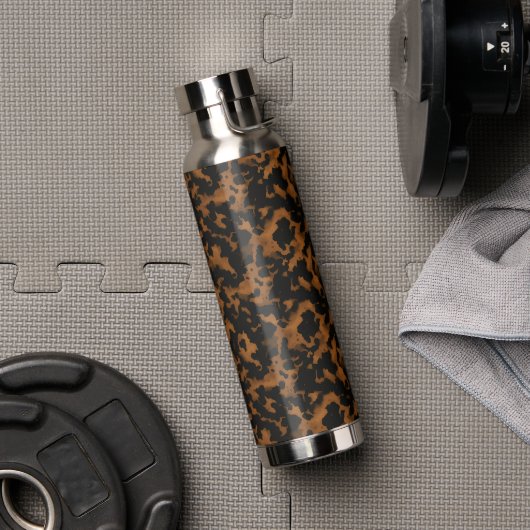 Modern Brown Tortoise Shell Stylish Waterfles (Sportschool (Gedraaid) )