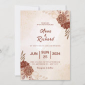 Modern Brown wedding Invitation (Devant)