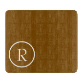 modern Brown &White Monogram Cutting Board Snijplank (Voorkant)