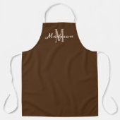 Modern Brown White Script Monogram Name Womens Schort (Voorkant)
