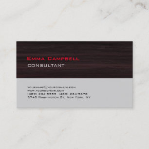 Modern Brown Wood Gray Professional Consultant Visitekaartje