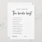 Modern Bruid Quiz Spelkaart Kaart (Voorkant / Achterkant)