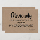 Modern | BRUIDEGOM | Best man grappig voorstel Kaart (Voorkant / Achterkant)