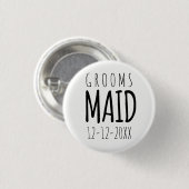 Modern Bruids Party Groomsmaid Bruiloft Favor Ronde Button 3,2 Cm (Voorkant /achterkant)