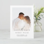 Modern Bruidsfeest Monogram Taupe Fotolijstje Save The Date (Staand voorkant)