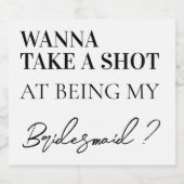 Modern bruidsmeisje voorstel bruiloft partij gunst likeurfles etiket (Enkel label)