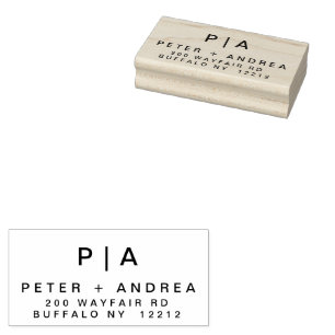 Modern bruidspaar adres 	rubberstempel