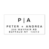 Modern bruidspaar adres 	rubberstempel (Afrduk)