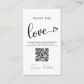 Modern Bruiloft Deel de liefde Qr Code Informatiekaartje (Voorkant)
