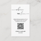 Modern Bruiloft Deel de liefde Qr Code Informatiekaartje (Voorkant)