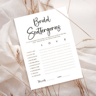 Modern Bruiloft Feest Scattergories Spelkaart Kaart