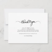 Modern bruiloft fotoscript dank u kaart notitiekaartje (Achterkant)