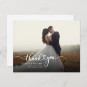 Modern bruiloft fotoscript dank u kaart notitiekaartje (Voorkant / Achterkant)