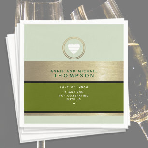 Modern bruiloft groen servet