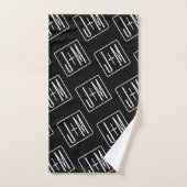 Modern bruiloft Initialen patroon | Zwart & Wit Bad Handdoek (Handdoek)
