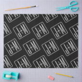 Modern bruiloft Initialen patroon | Zwart & Wit Tissuepapier (Craft)
