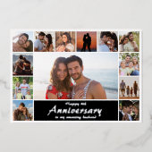 Modern Bruiloft Jubileum Foto Collage Folie Kaart (Voorkant)