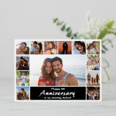 Modern Bruiloft Jubileum Foto Collage Folie Kaart (Staand Voorkant)