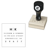 Modern bruiloft Monogram retouradres Rubberstempel (Gestempeld)