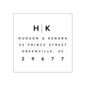 Modern bruiloft Monogram retouradres Rubberstempel (Afrduk)