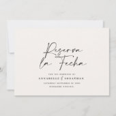 Modern bruiloft Reserva la Fecha crème black Save  Save The Date (Voorkant)