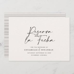 Modern bruiloft Reserva la Fecha crème black Save  Save The Date