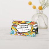 Modern bruiloft typografisch kleurrijke stripboek (Achterkant)