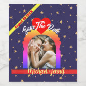 Modern Bruiloft VIP Gift | Elegante aangepaste fot Wijn Etiket (Enkel label)