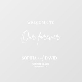 Modern bruiloft welkom spiegel sticker teken scrip