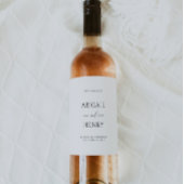 Modern Bruiloft Wijn Label Minimalist Etiket