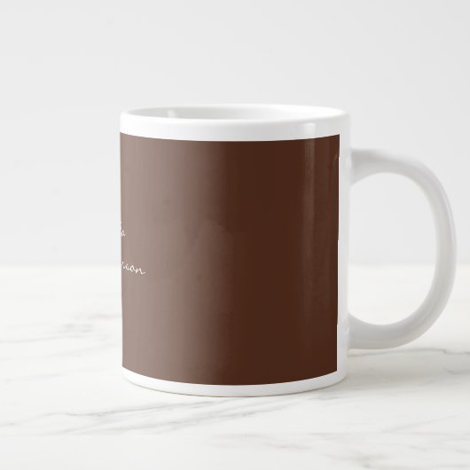 Modern Bruin Achtergrond Script Naam toevoegen Extra Grote Beker (Rechts)