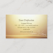 Modern Bruin Beige Curve Decor met Monogram Chic Visitekaartje (Achterkant)