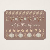 Modern Bruin Beige Herfst Pompoen Spice Gift Kaart (Voorkant)