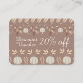 Modern Bruin Beige Herfst Pompoen Spice Kortingskaartje (Voorkant)