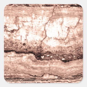 Modern bruin beige sepia gebrand sinaasappel grani vierkante sticker