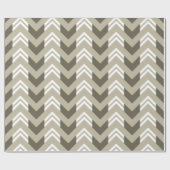Modern bruin, beige, wit chevron patroon cadeaupapier (Vlak)
