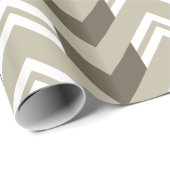Modern bruin, beige, wit chevron patroon cadeaupapier (Rol Hoek)