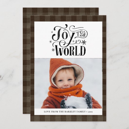 Modern bruin Buffalo geplakt vun script eenvoudig Feestdagenkaart (Voorkant / Achterkant)