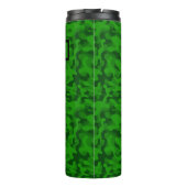 Modern Bruin Camo Groene Wolf Silhouet Monogram | Thermosbeker (Achterkant)