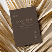 Modern Bruin Elegant Monogram Bruiloft Save The Date