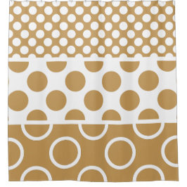 Modern bruin en wit gelaagd cirkelpatroon douchegordijn