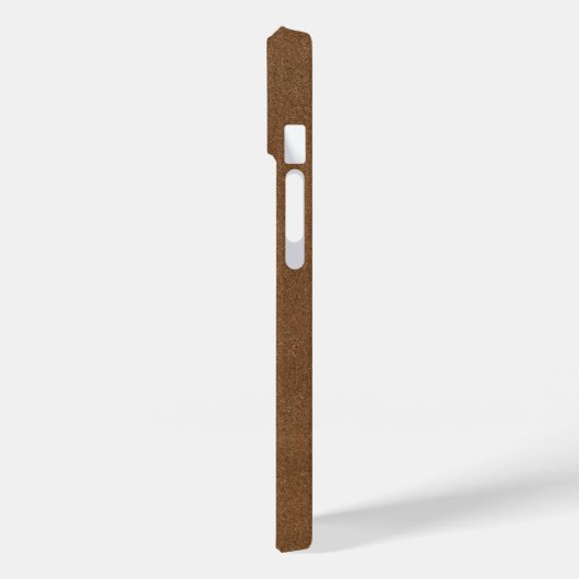 Modern bruin leder geborsteld goudmonogram Case-Mate iPhone case (Achterkant / Links)