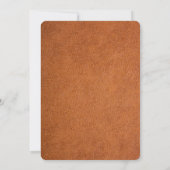 Modern Bruin Leer Monogram & Naam Notitiekaartje (Achterkant)