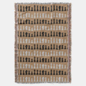 Modern bruin schaakstuk spelpatroon deken (Voorkant Verticaal)