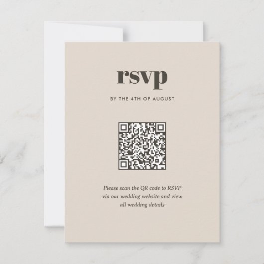 Modern Bruin Trendy Mix Match Wedding QR-code RSVP Kaartje (Voorkant)