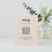 Modern Bruin Trendy Mix Match Wedding QR-code RSVP Kaartje (Staand voorkant)